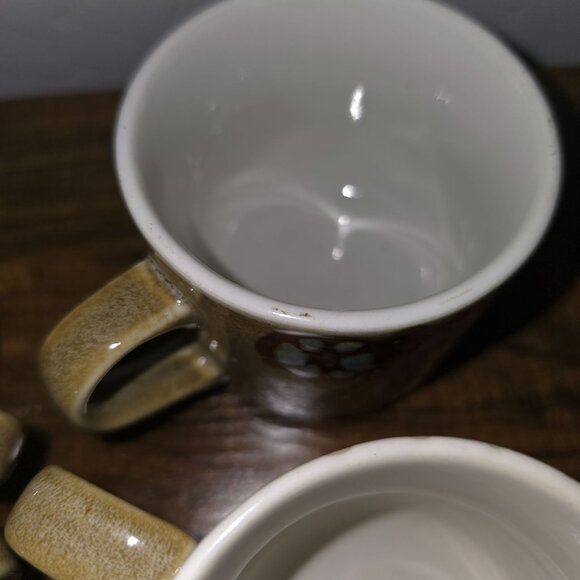 Set Of 4 Vintage MCM 1970s Ceramic Flower Print Coffee Cups/Mugs - READ - Picture 12 of 12